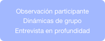 Observación participanteDinámicas de grupoEntrevista en profundidad